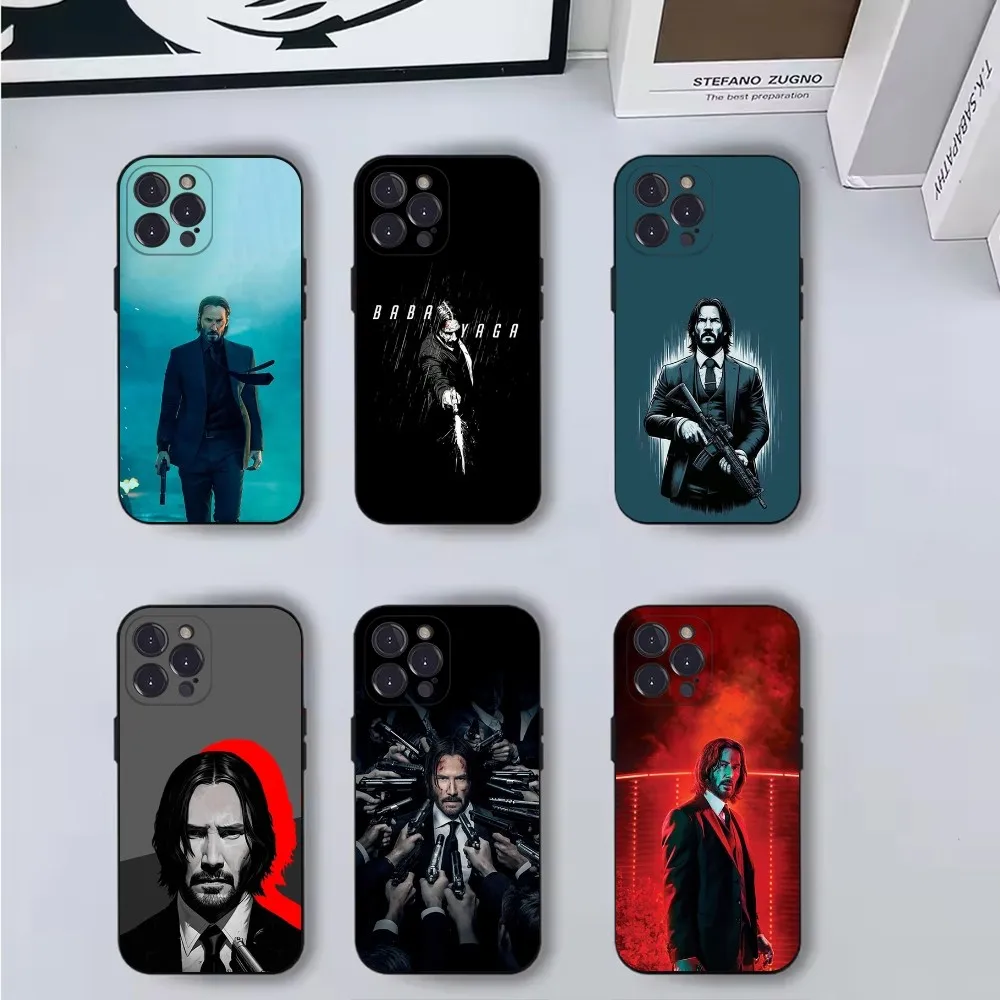 

JohnS W-Wick Phone Case Phone Case For iPhone 16,15,14,13,12,11,Pro,X,XS,Max,XR,Plus,Mini Soft Black Cover