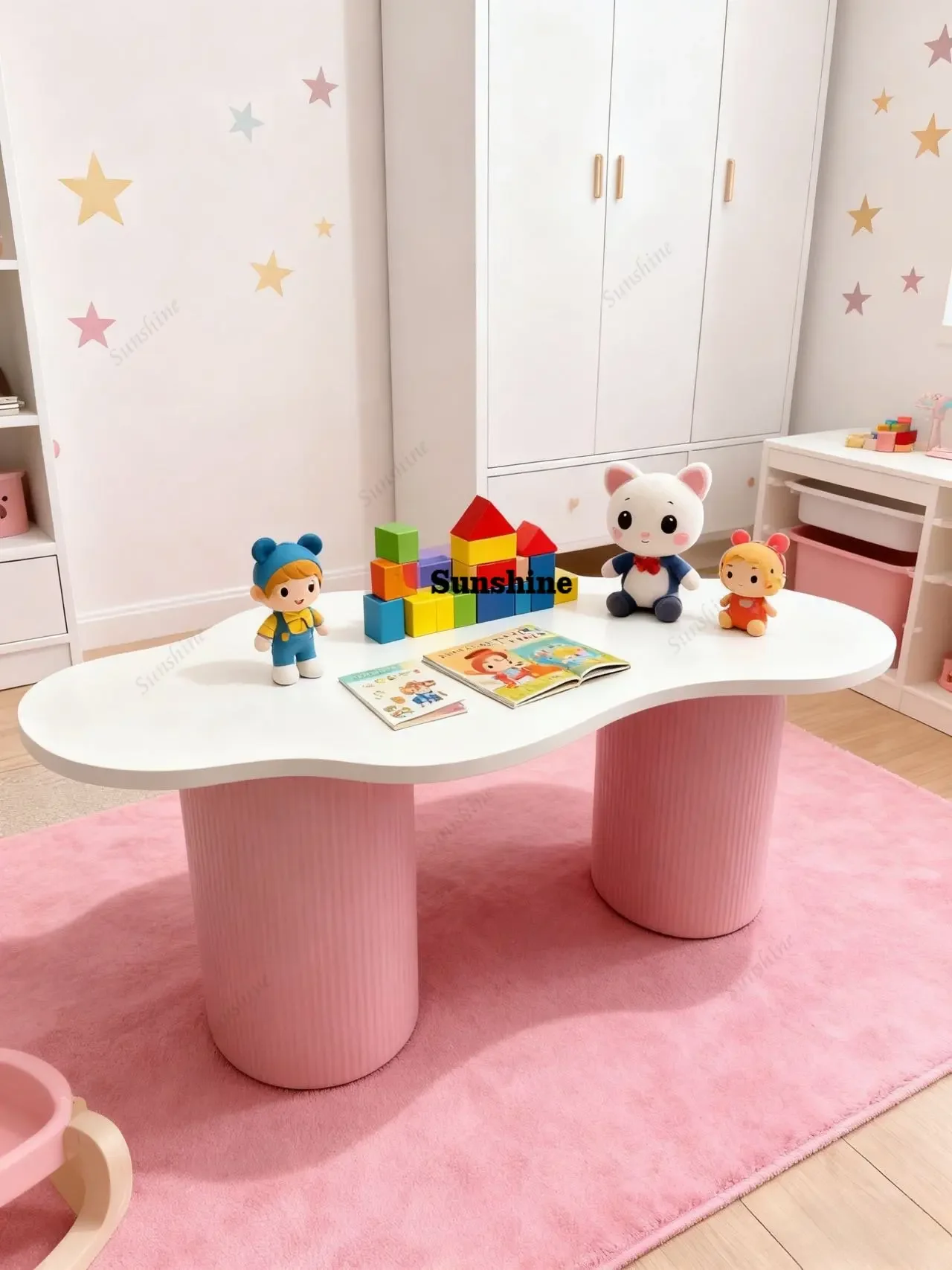 Dopamine irregular dining table, small apartment simple wind tableTJ