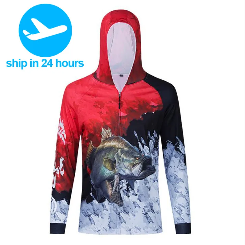 Hot Sale Men Fishing Jersey Professional Breathable Quick Dry Fishing Hoodie Anti-UV Outdoor Men Clothes Fishing Coat