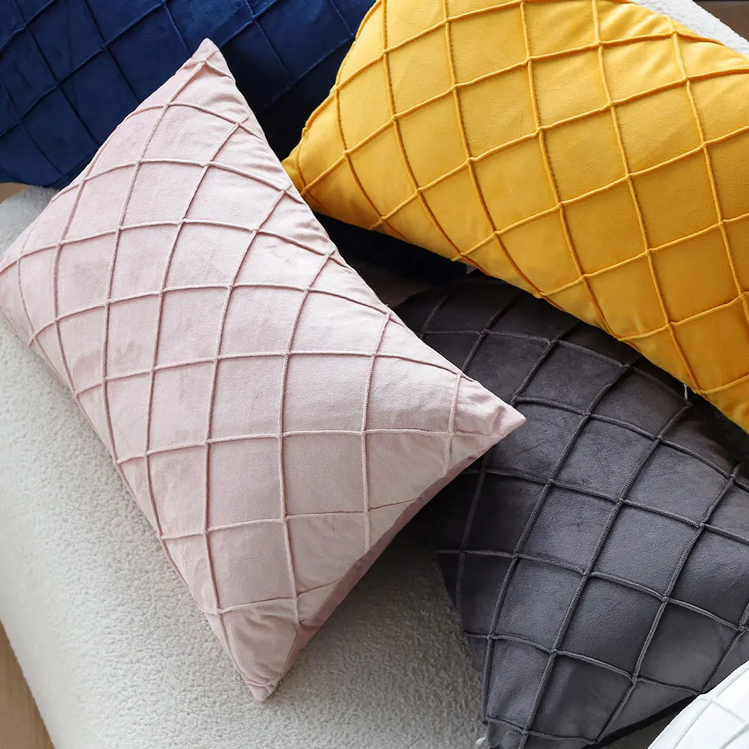 Soft Sofa Pink Cushion Cover Nordic Style Living Room Decorative Pillowcase Back Pillow Cover Skin-friendly Funda Cojin Hogar