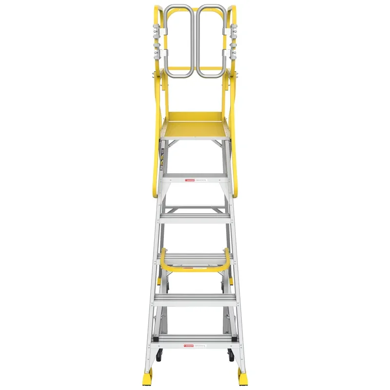 Super Aluminium Step Ladder With Work Platform Non-Slip Adjustable Heavy Ladder Big Capacity Access Ladder