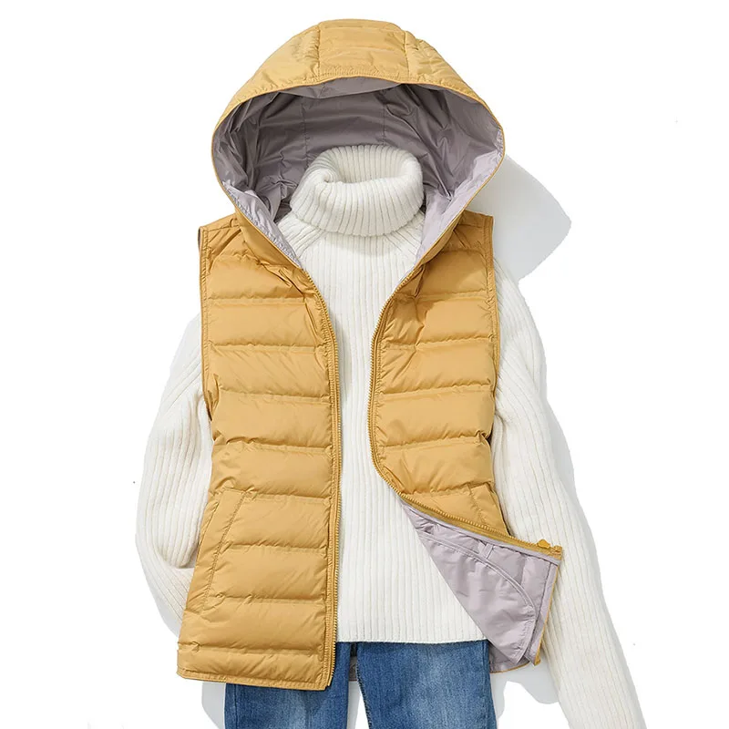 SEDUTMO-Veste à Capuche en Duvet de Canard pour Femme, Gilet Basique, Court, Chaud, Slim, Décontracté, Poches, Mode Automne et Hiver, ED2097