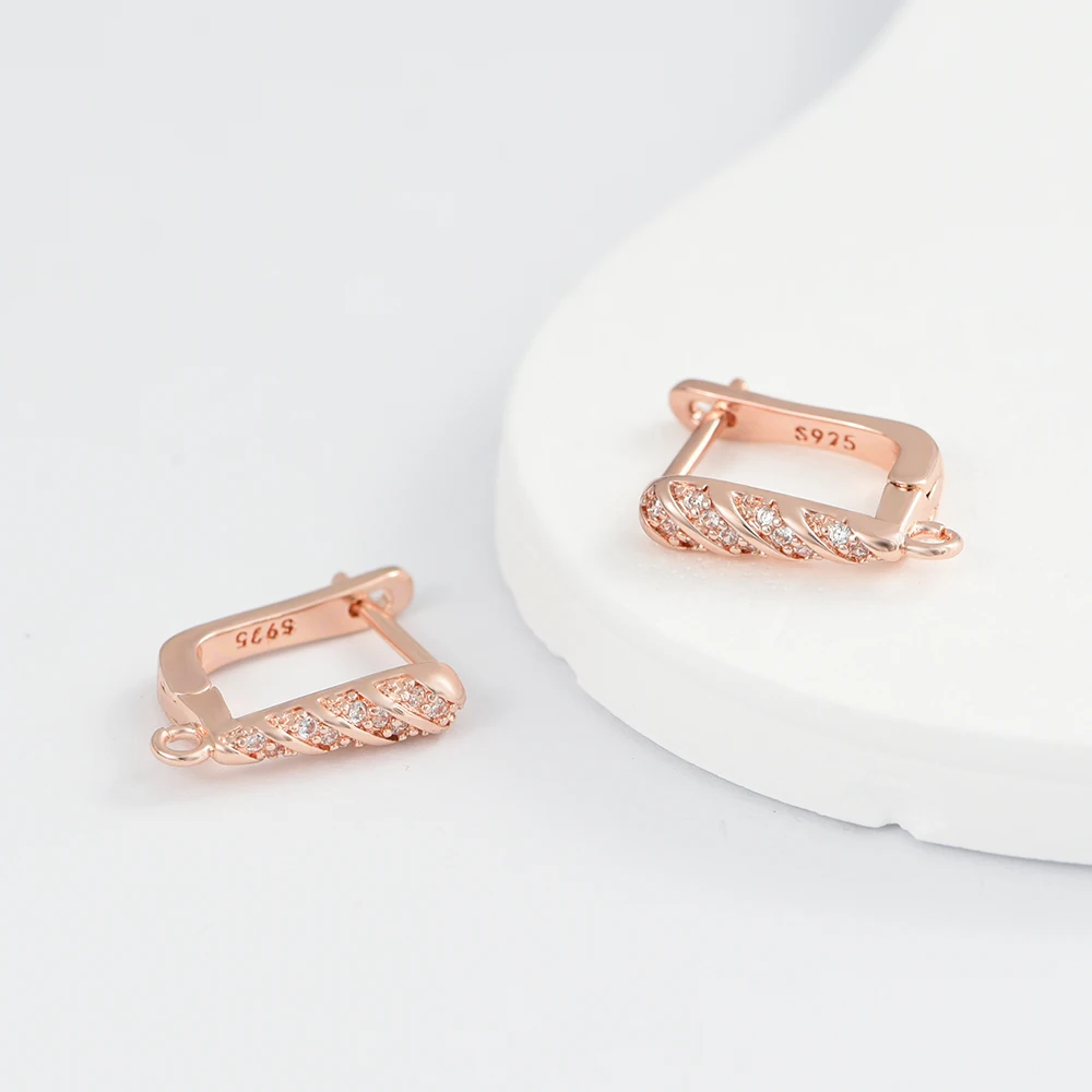 YANASI 4 Farben DIY 18K Vergoldete Messing-Verbinder Verschlüsse Ohrringhaken Schmuckzubehör – Detail 3