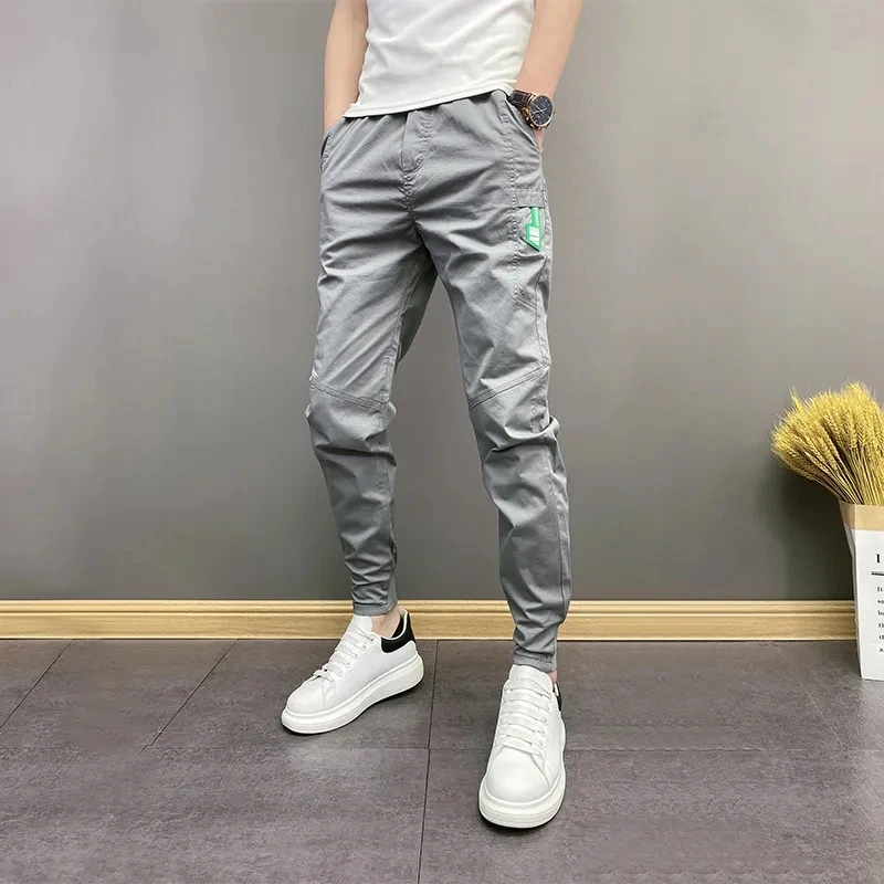 

Men's Clothing Summer New Trend Korean Fashion Bunched Foot Pants Slim Casual Pants All-match Trousers For Men Pantalones Hombre