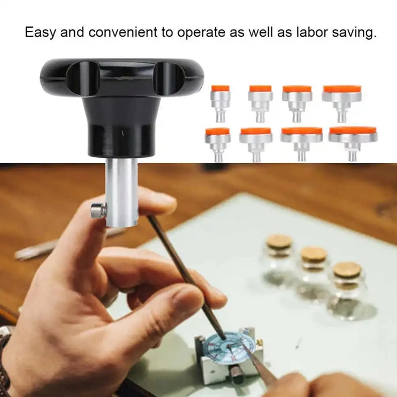 Винтовой тип присоски для снятия крышки корпуса часов с 8 комплектами клеевых головок, инструменты для ремонта часов, детали, аксессуары для часовщиков-B