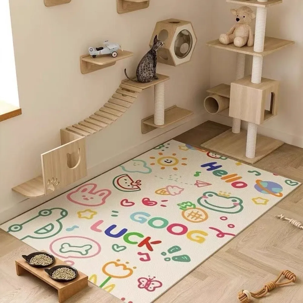 

New Cute Cartoon Pet Carpet Waterproof Urine Repellent Flooring Dog Cat Mat Cat Bed Non Slip Cleaning Mat