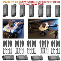 LU200 4K 6K 8K antena unikanie przeszkód RC Drone Quadcopter części zamienne 3.7V 1800Mah śmigło akumulatorowe USB Protect Frame