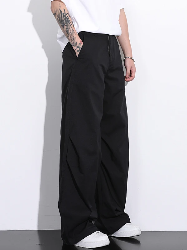 

Мужские повседневные брюки American Sle: свободные, прямые, с драпировкой, в стиле парашютиста, для уличной моды, с ощущением молодежной энергии