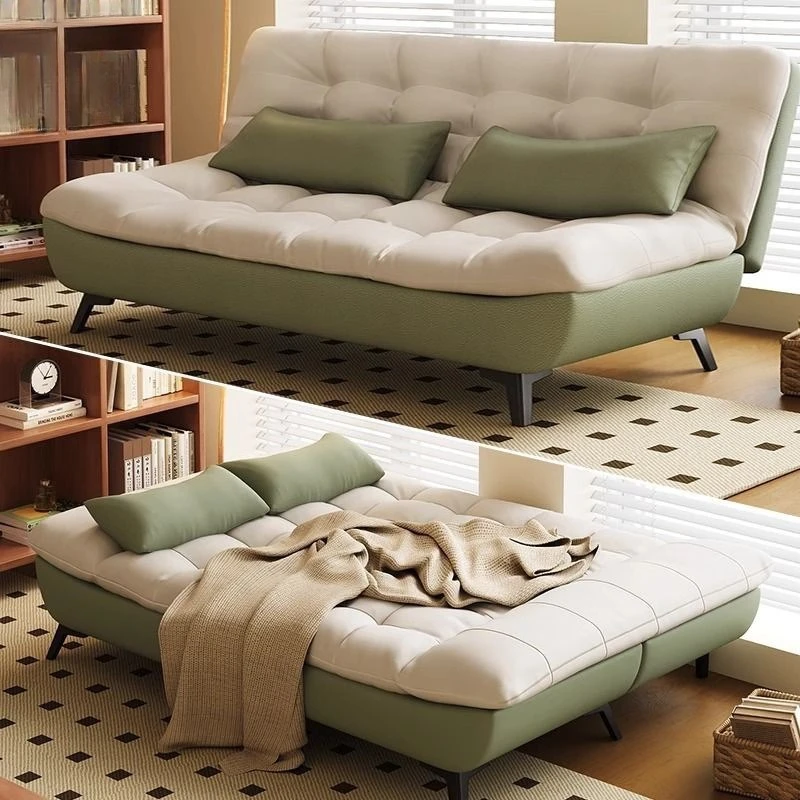 Cream wind lazy cloud sofa, rental room folding dual-purpose, triple sofa bed
