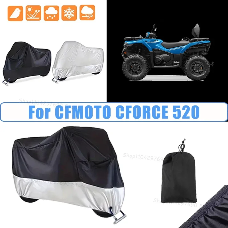 210D Oxford Motorcycle Cover Waterproof All Season UV Protection For CFMOTO CFORCE 520 Anti-Tear Windproof Motorbike Cover