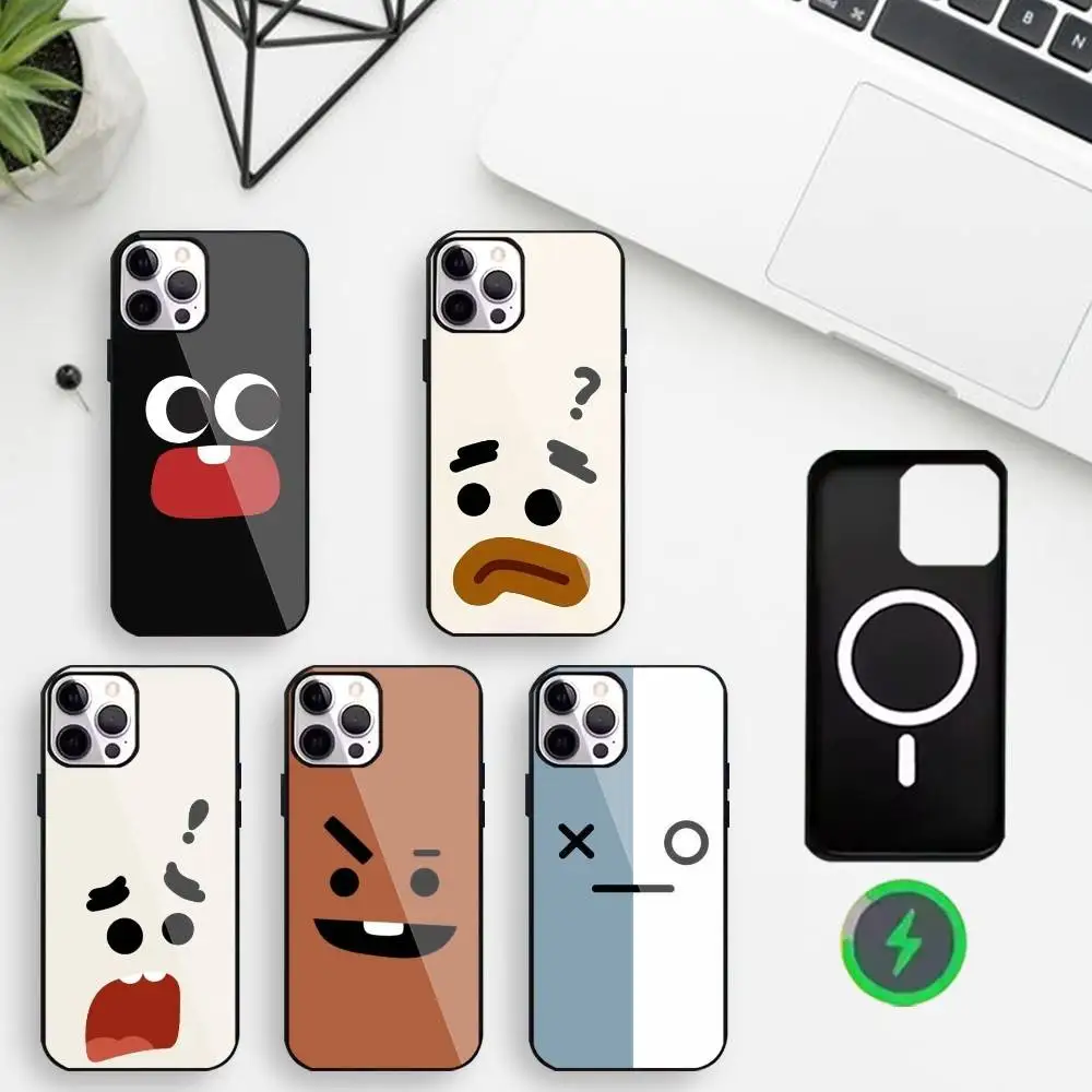 

Милый чехол для телефона Emoji Moods для iPhone 17,16,15,14,13,12, защитный чехол с беспроводной зарядкой, мягкий чехол