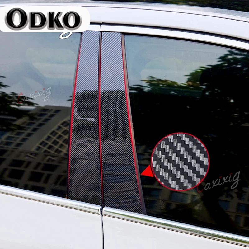 8PCS Black Polished Pillar Posts Fit For Nissan Kicks 2016 - 2022 Car Window Trim Cover BC Column Sticker Chromium Styling