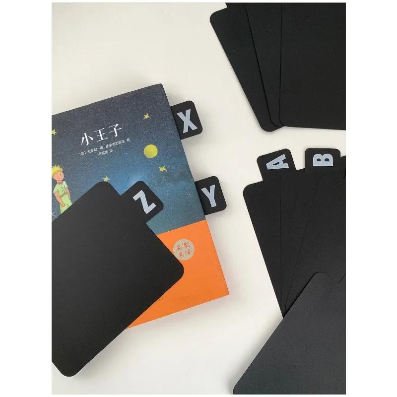 Tebbomp 26 Stück Vinyl-Schallplatten & DVD Alphabetische Trennblätter A-Z Organizer für Schallplattensammlungen (Schwarz)