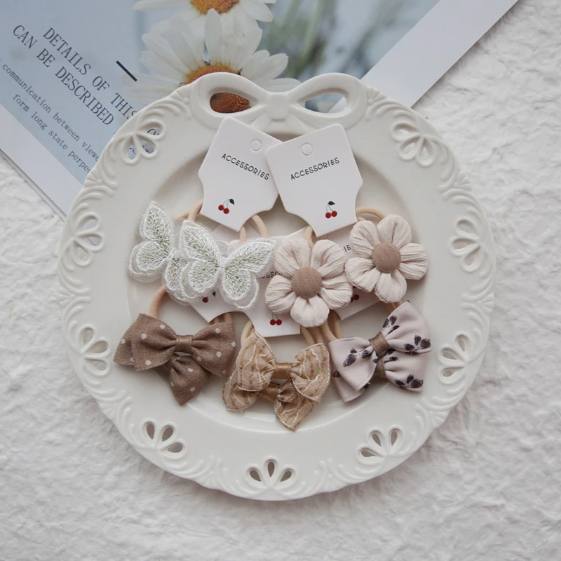 10Pcs 어린이 꽃 헤어 액세서리 머리 활 모자를 쓰고 있죠 밧줄 귀여운 소녀 헤어 밴드... - 2