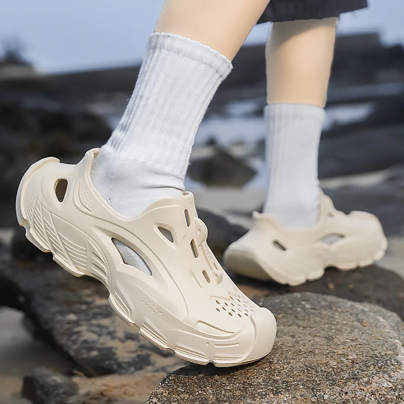 

Мужские летние пляжные сандалии Baotou для рыбалки на открытом воздухе, мужские пляжные сандалии для отдыха, противоскользящие, одористые, дышащие, быстросохнущие, удобные