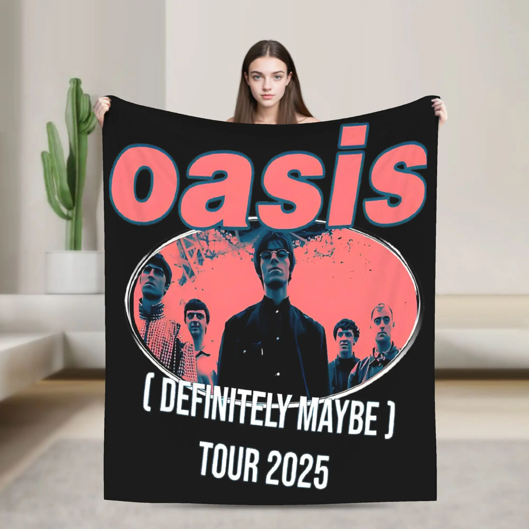 O-Oasis Definitely Maybe Blanket  Fleece Funny Breathable Throw Blanket for Chair Covering Sofa Summer