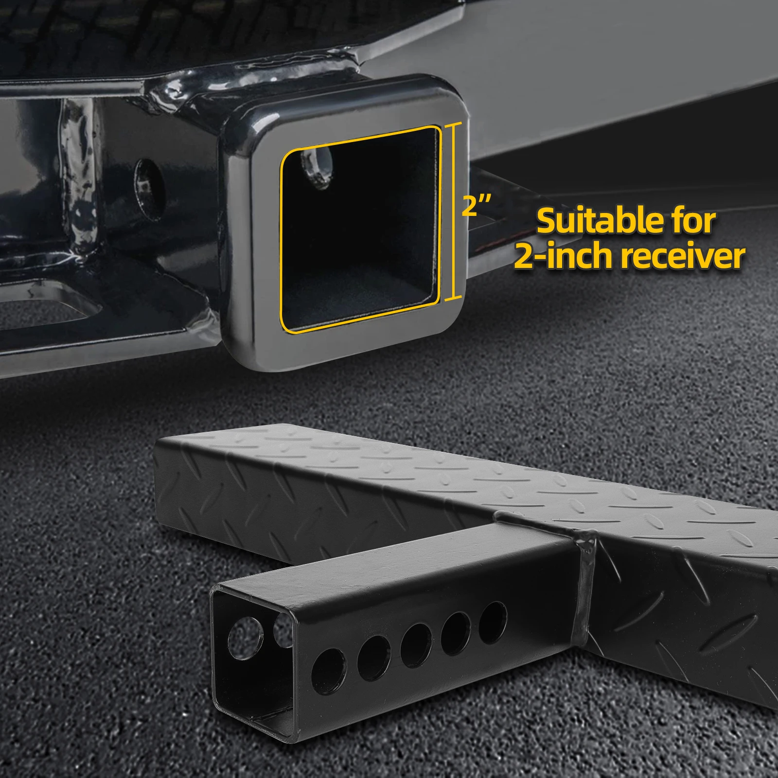 Fits 2 Inch Receivers Hitch Step Anti Slip and Rust Towing Bumper Guard 60CM Hitch Steps for Cars SUV Trucks Pickups