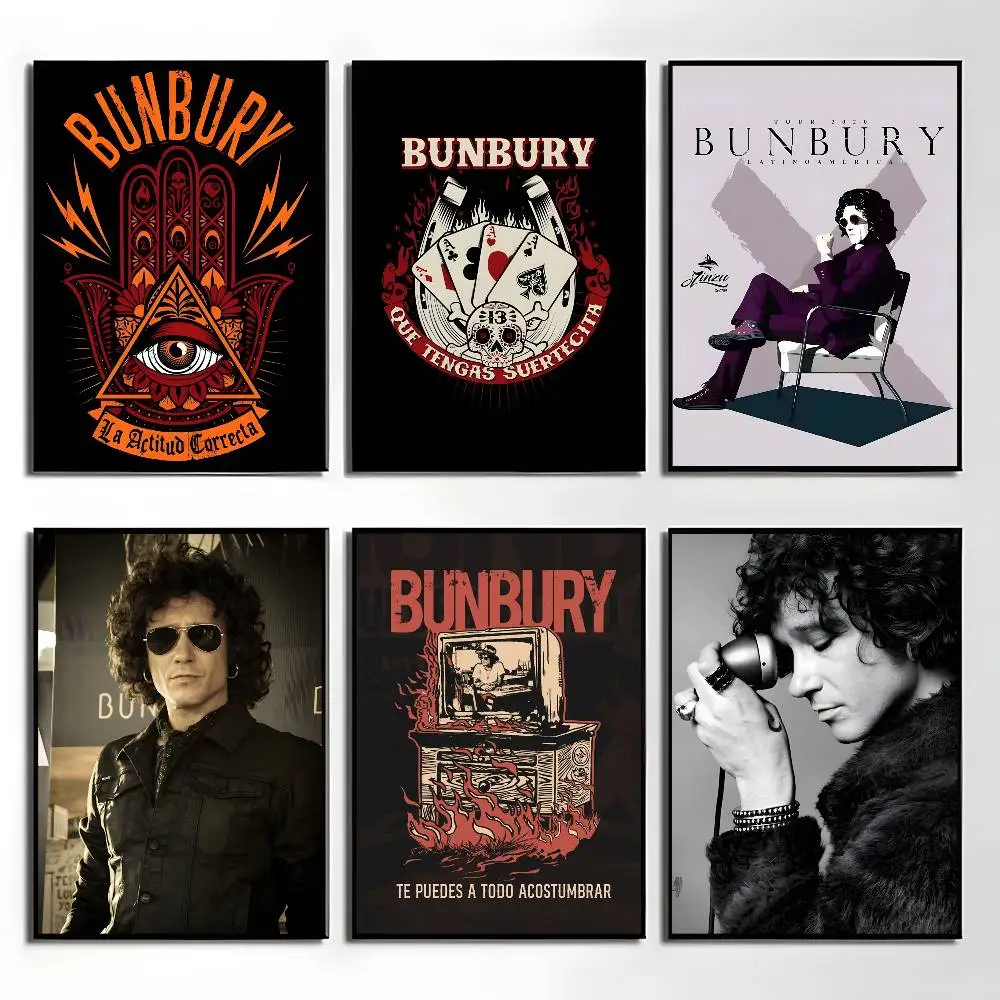 Póster de estrella del Rock Enrique Bunbury, pegatina impresa, arte de pared impermeable para sala de estar, dormitorio, decoración del hogar, 1 ud.