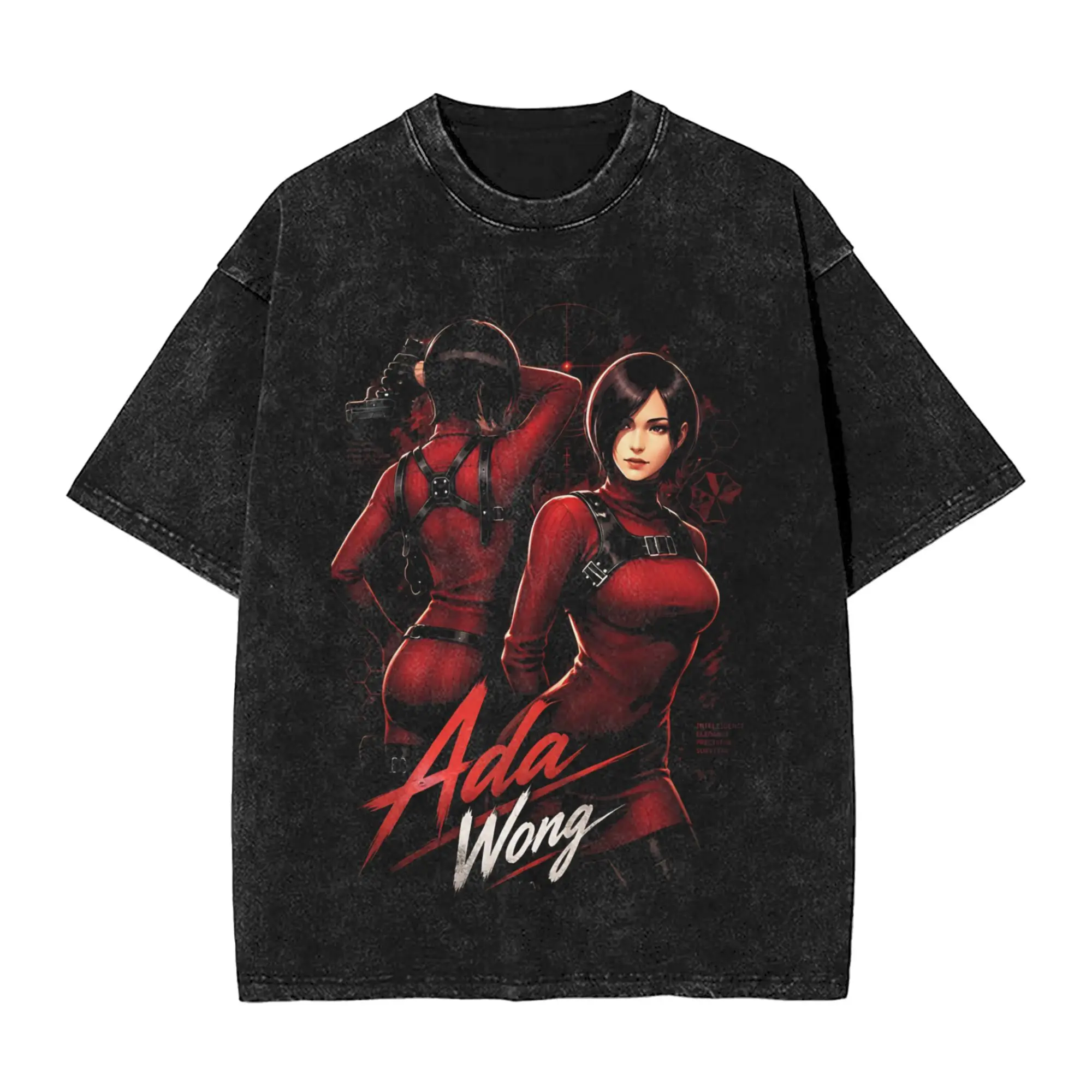 Men Women's Ada Wong Vintage Washed T Shirts 100% Cotton Clothes Fashion Short Sleeve O Neck Tees Gift Idea T-Shirts