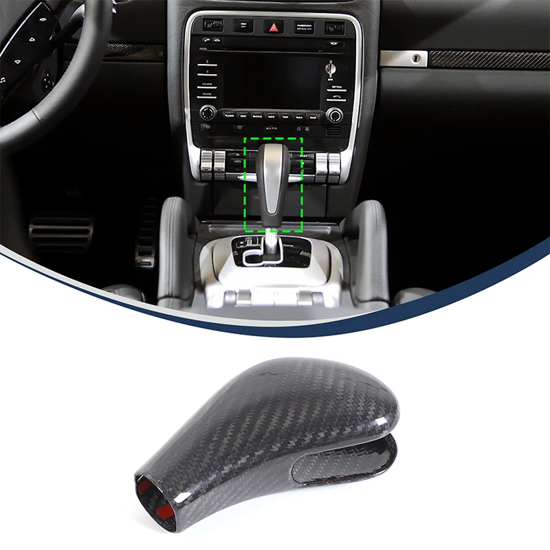 

Real carbon fiber Car Gear Knob Cover Trim Car Center Console Interior Fit for Porsche Cayenne 2004 -2009
