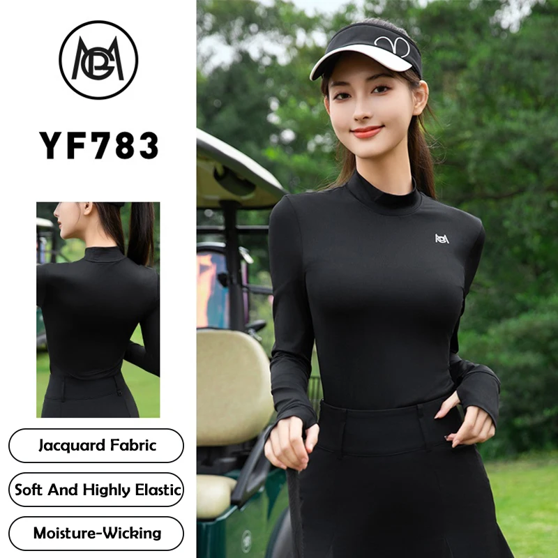 Pgm Golf Sun Protection T-shirt Women Long Sleeve Ice Silk Golf Tops Breathable Mesh Cuff Gloves Shirt Anti-UV Cooling Clothing