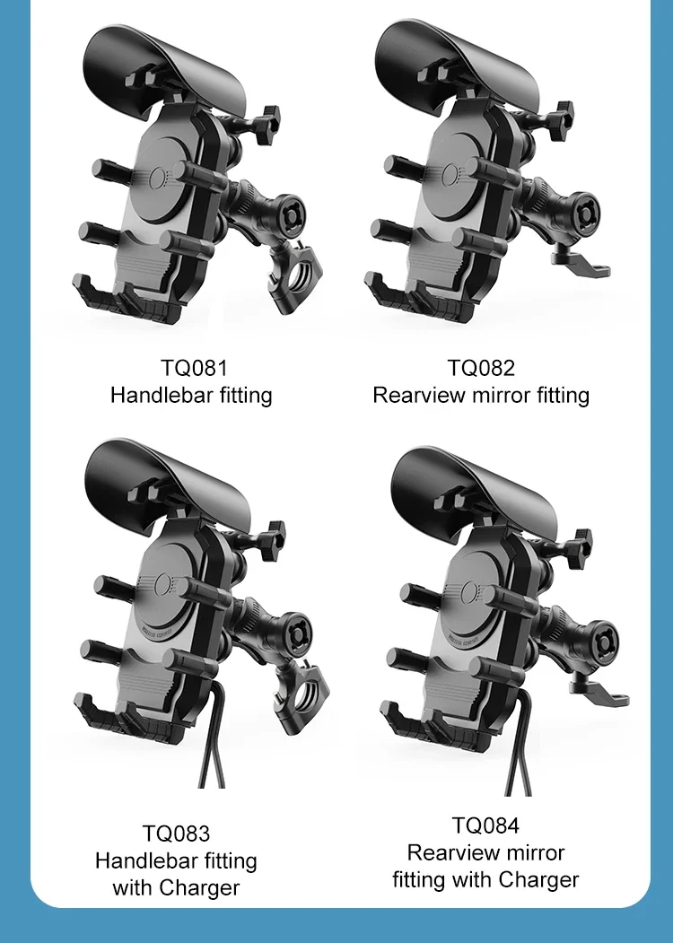 Stoßfester Motorrad-Telefonhalter, 15 W kabelloses Ladegerät und 18 W USB 30 W Typ C, schnelles Aufladen, Motorrad-Fahrrad-Roller-Ständer – Detail 12
