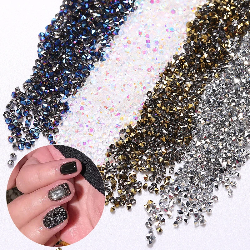 1 caixa mini strass decalques coloridos fundo afiado flash decoração da arte do prego 3d diy micro manicure decoração