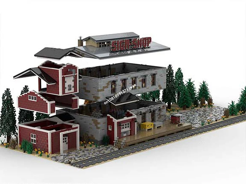 Moc Building Blocks Model for Kids, Big Modular Sign Shop, New City, Hot Selling, Street View, DIY Idéias Criativas, Brinquedos para Presente de Aniversário