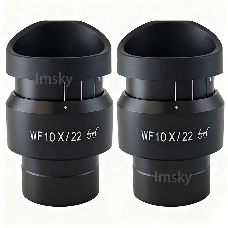 조정 가능한 디옵터 접안 렌즈 WF10X VOF 22mm 23mm 24mm 스테레오 현미경 용 하이 아이 포인트 FMC 광학 렌즈 30mm 장착 크기