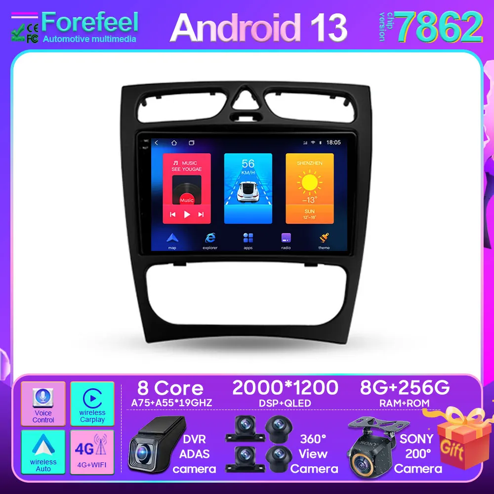 

For Mercedes Benz C Class S203 CL203 W203 2000-2004 Android Car Stereo Unit Multimedia Radio Video Player GPS Wireless Carplay