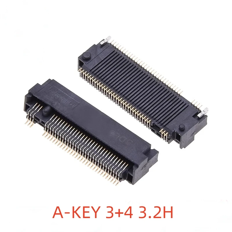 2Pcs M.2 NGFF 67P A E Interface Socket H=3.2/4.2/4.8/6.7/8.5mm for SSD Connector