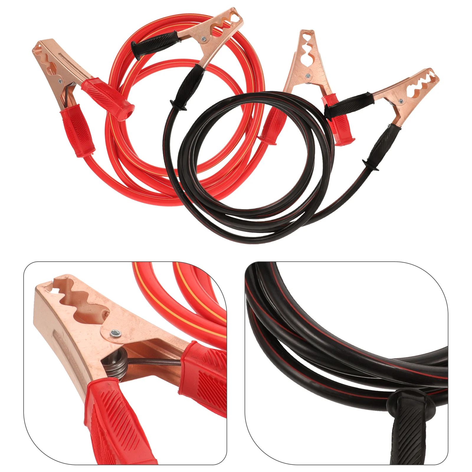 

2pcs Jumper Cable Booster Automotive Cable Heavy Duty Emergency For Truck Suv Car 3 Meters Long Durable Reliable Power