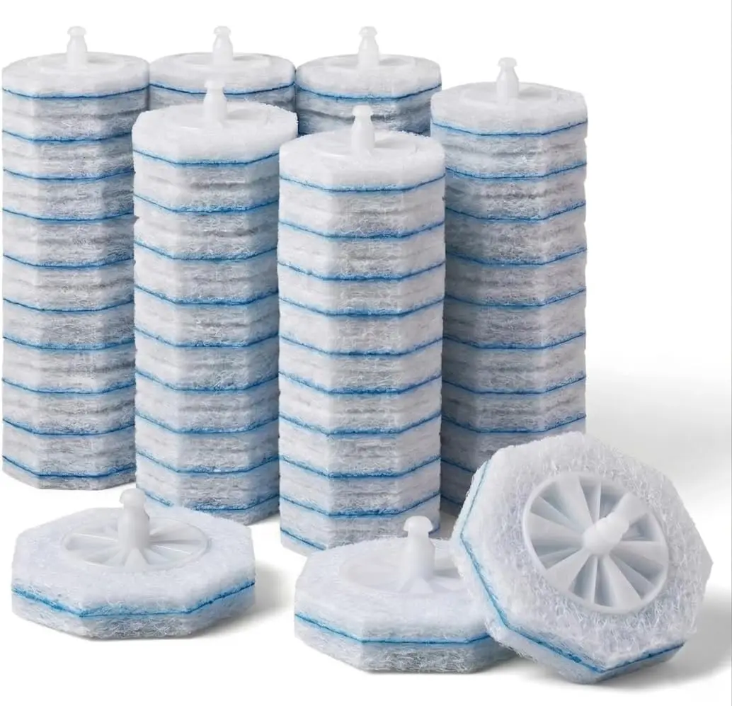 

50-Pack Toilet Wand Refills: Secure Lock, Foam Cleaning Pads, Odor Neutralizing