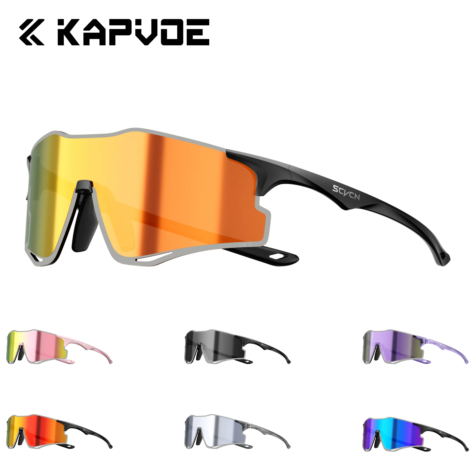 

Солнцезащитные очки SCVCN для велоспорта и туризма, легкие, модные, с защитой от УФ-излучения UV400, спортивные очки для мужчин и женщин, велосипедные очки.