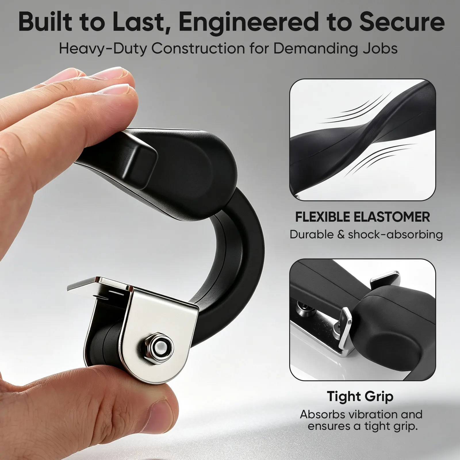2Pcs Stainless Steel Rubber Draw Latch Flexible T Handle Non-Corrosive Vibration Absorbing for Automotive Tool Box
