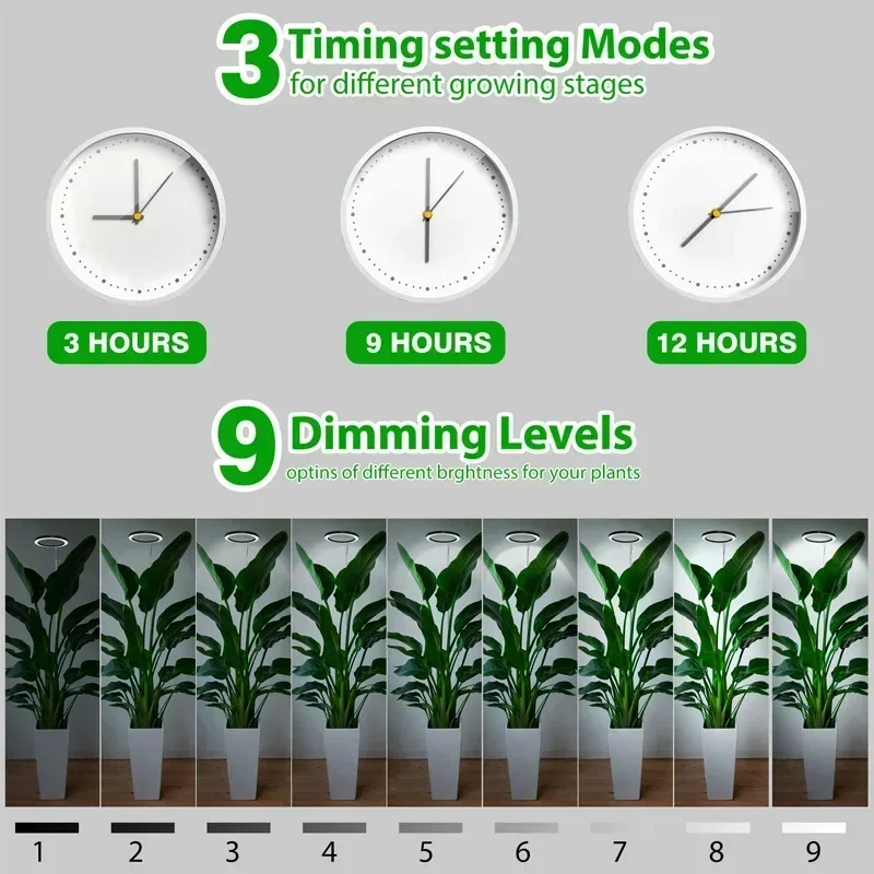 Nuove piante da interno ad anello a LED coltivano luci 160LED 6000K luce per piante a spettro completo per piante da interno lampada da coltivazione