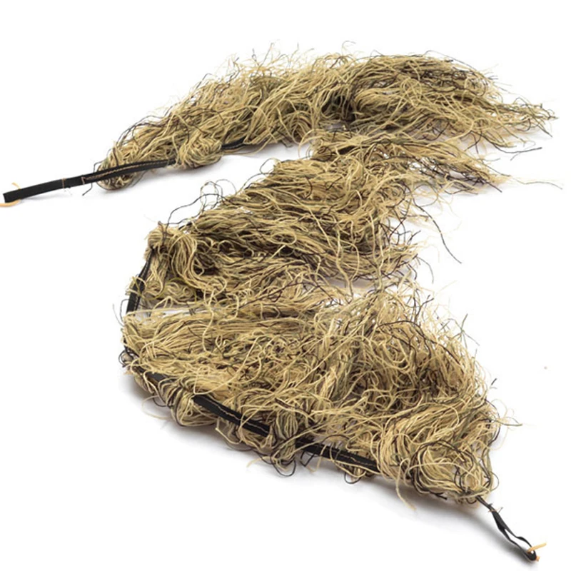 Outdooor Jungle Desert color Grass style Hunting Wrap Rope Ghillie Suits Stuff Cover For Camouflage Hunt Clothing Parts Elastic