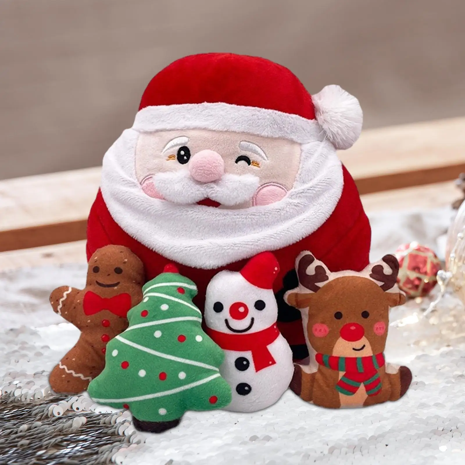 クリスマスサンタぬいぐるみおもちゃ、カフェ、寝室、リビングルーム用の多目的装飾品