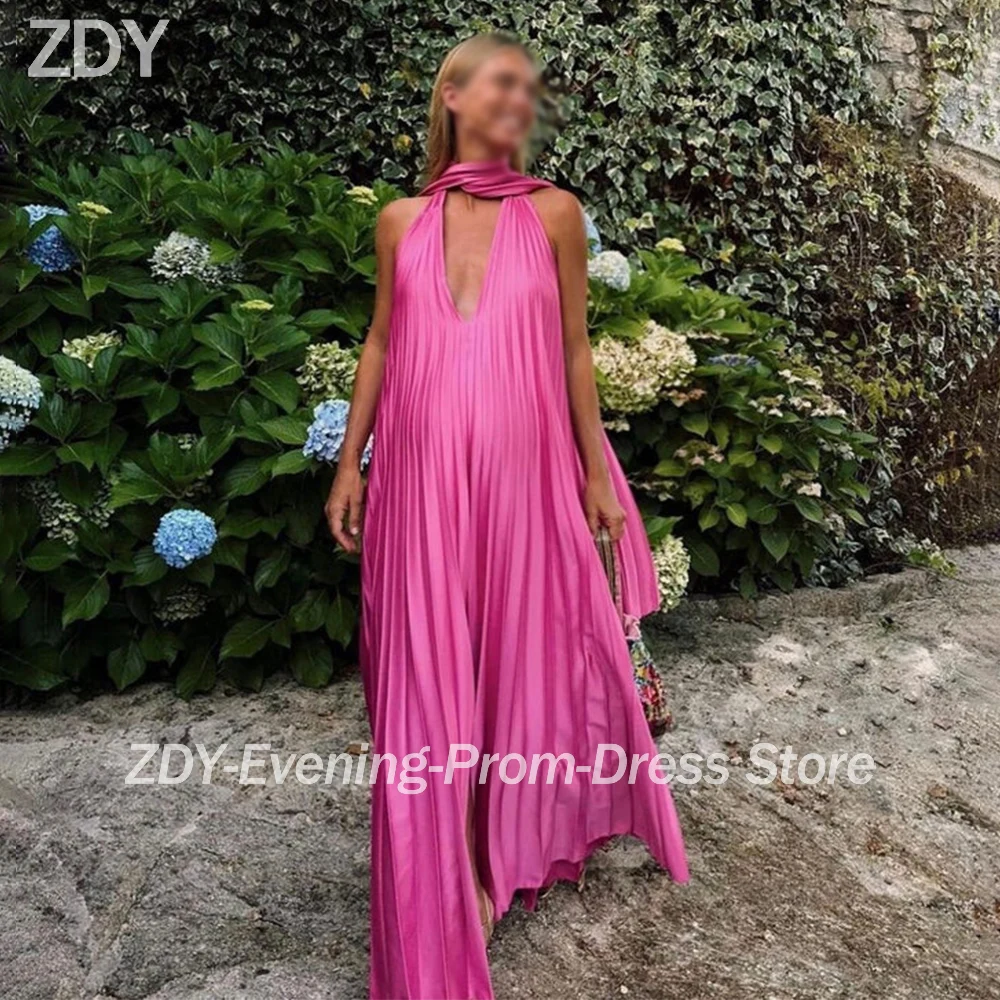 

Customized Elegant Long Evening Dresses for Special Occasions V-Neck Backless Ankle-Length Straight Women Prom Party Dress 2025