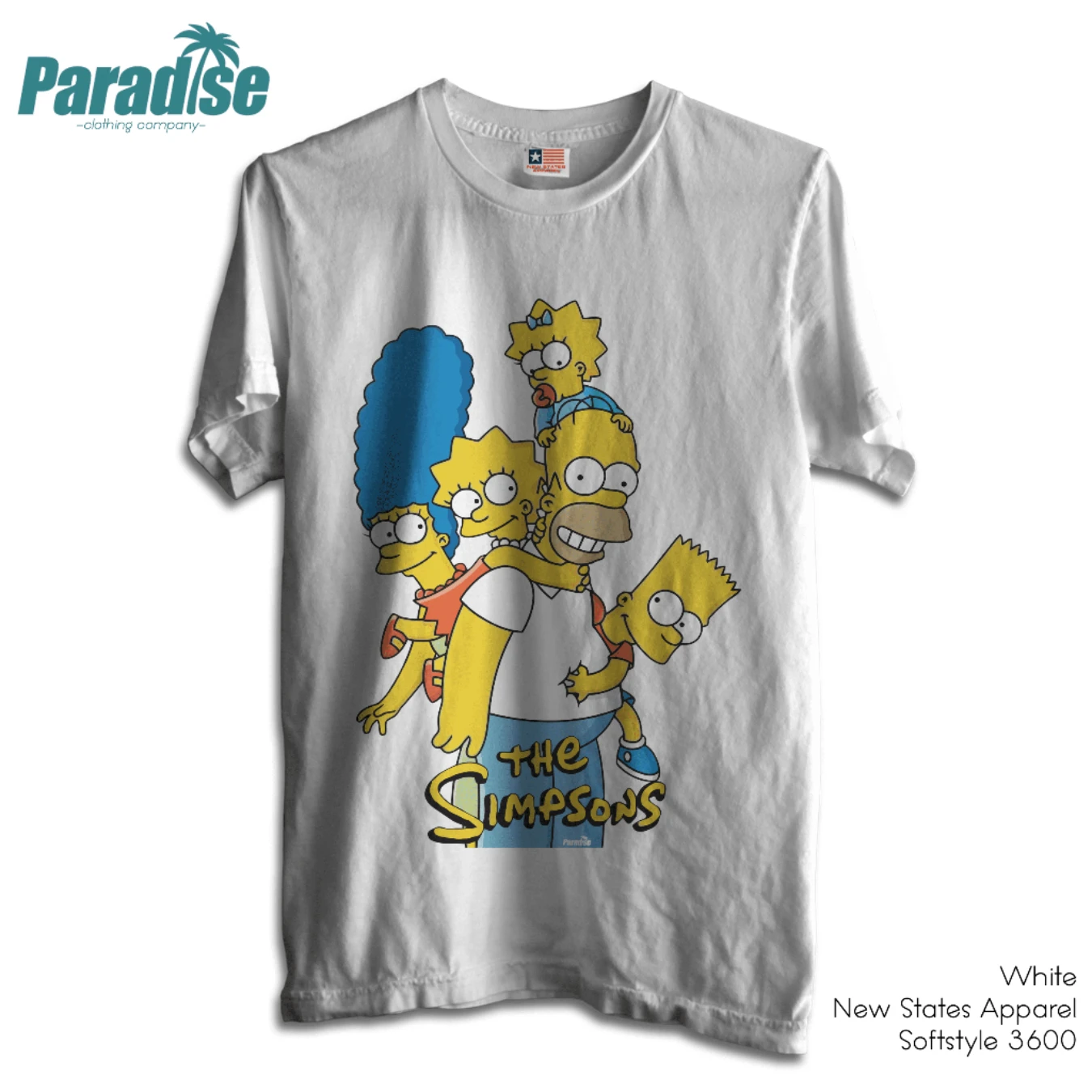 Unisex Homer T-Shirt - Immediate Shipping - 100% Cotton PARADISE Baju Kaos Kartun - The Simpsons Family