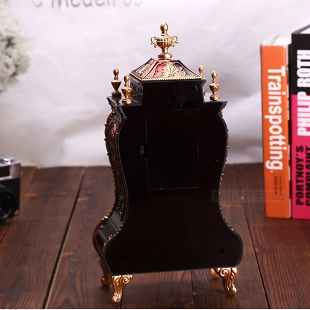 

1Pcs European Style Table Clock Creative Musical Time Bell Vintage Decorative Desk Clock for Living Room Bedroom Home Office