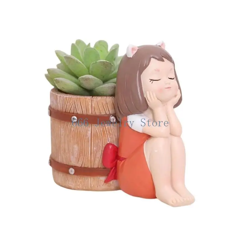 

F2TD DIY силиконовая бочка для девочек, цветочный горшок, ящик для хранения, форма для декора сочных растений