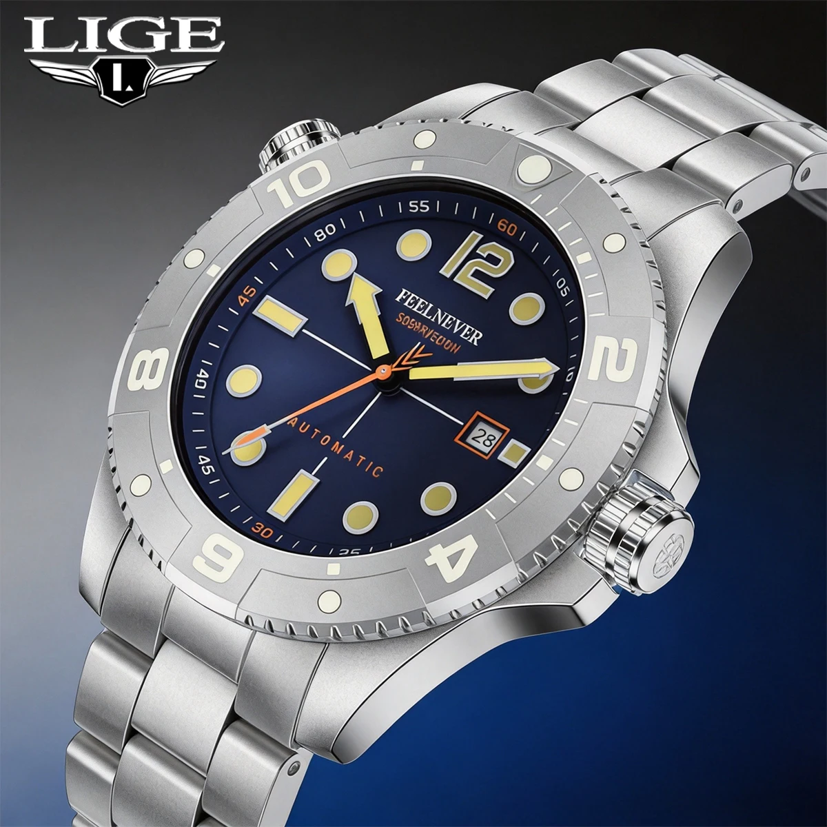 

FEELNEVER Luxury Men Mechanical Watch Sapphire Glass Miyota8215 Automatic Movement 316L Stainless Steel Waterproof Watch