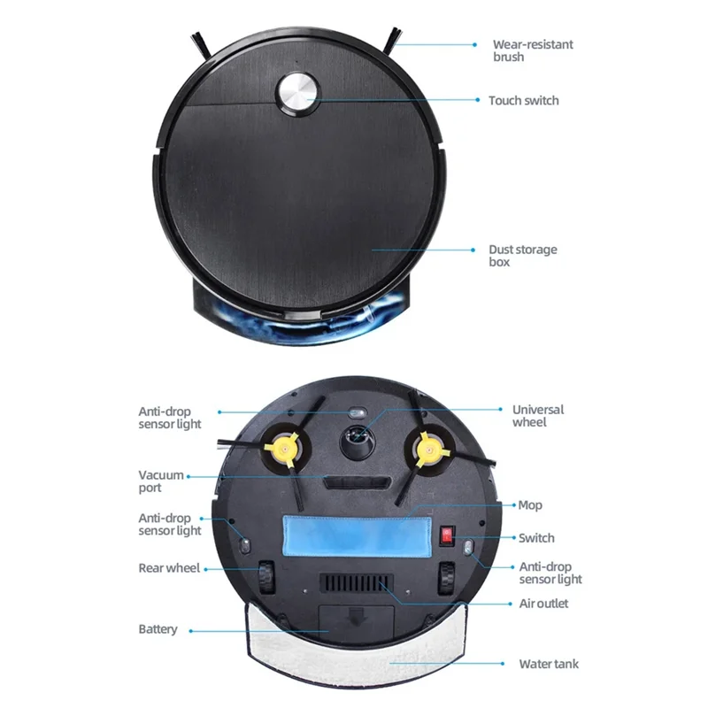 

【Минималистский】Умный подметальный робот XM-32, интеллектуальный подметальный робот с резервуаром для воды для ежедневной уборки