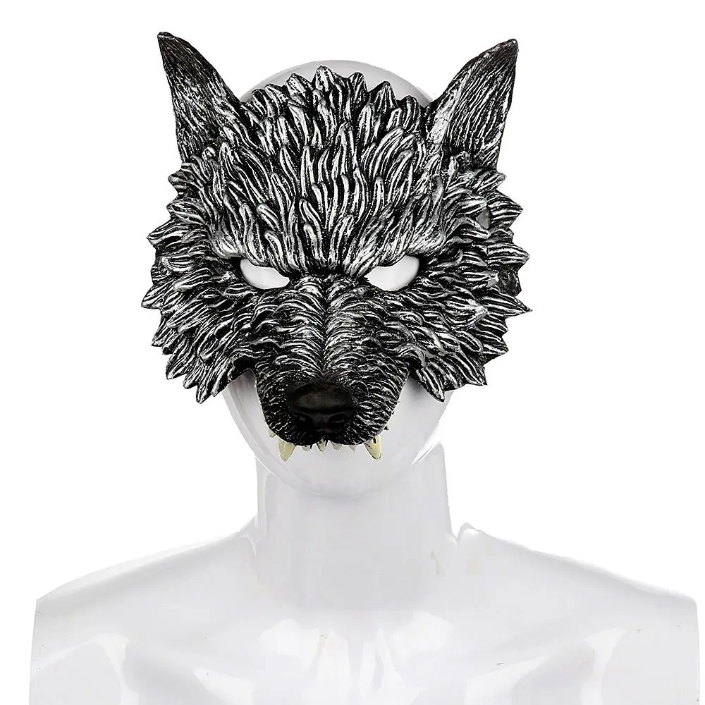 

Creative PU Halloween Wolf Mask Full Face Headwear Cosplay Prom Props Eye Mask 3D Animal Mask Gift