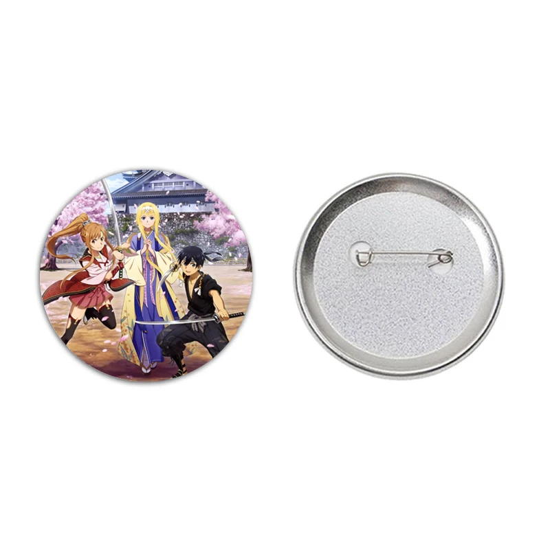 أنيمي السيف الفن على الانترنت جولة سبيكة دبابيس يوكي Asuna الكرتون الشكل صفيح شارات لعبة المينا دبابيس ظهره الحلي الهدايا