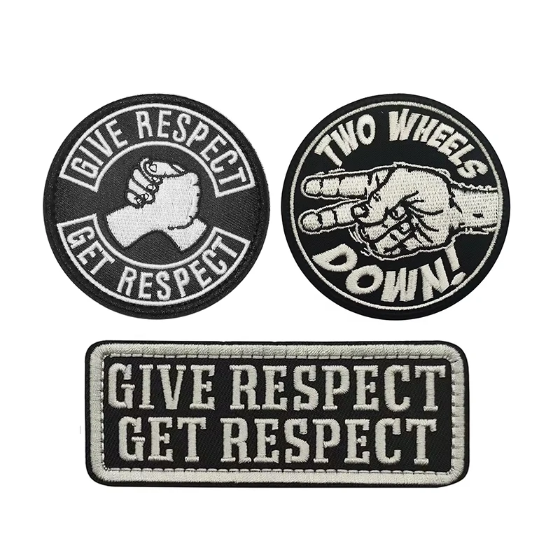 Давай уважение, чтобы получить уважение, вышитые нашивки, аппликация, петля с крючками, этикетка, панк-байкерская группа, рок-одежда, значки