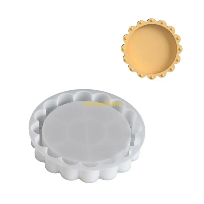 

M4YF Creative Lace Beaded Tray Mold For Handmade Resin Crafts Gift Making Decoration