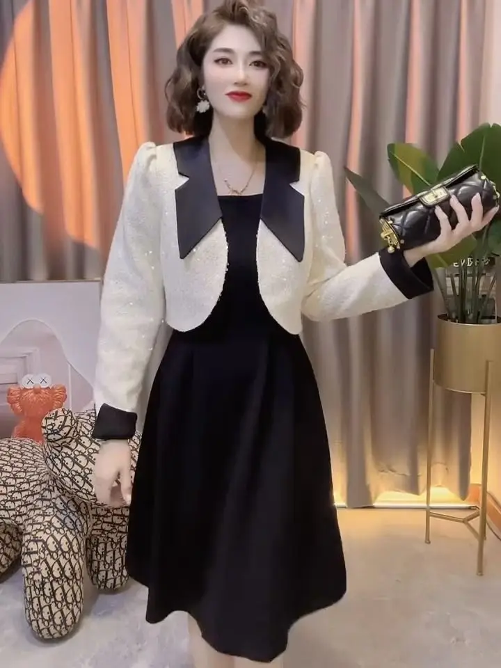 

Slim Fit ort Dr Set Two Piece Suite Small Fraance Sle Spring New Faion Slimming Outerwear And Bodycon Dr