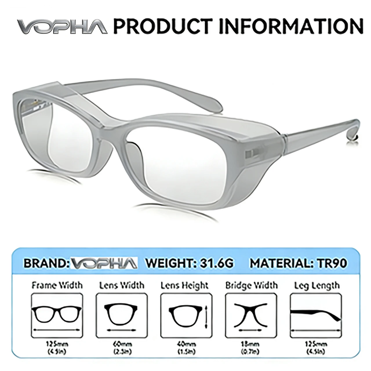 VOPHA Ultimate Protective Safety Goggles: Shield from Dust, Wind, Sand & Splash, Plus Anti-Fog & Allergy Protection